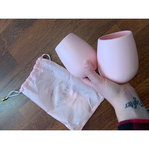 New Pink Silicone Wine Glasses